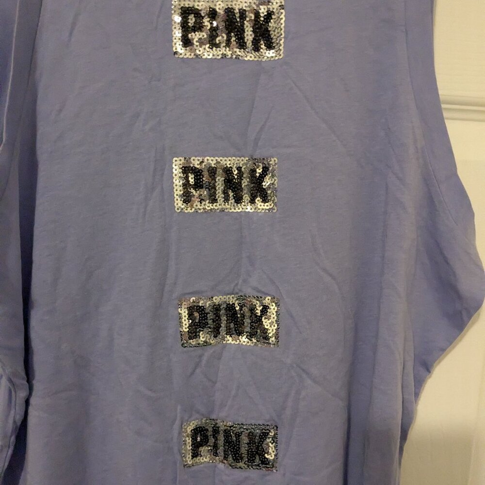PINK Victoria's Secret sequin muscle/bro tank top size medium...NWT - Picture 4 of 7